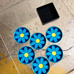 Untersetzer blau schwarz von Worcester Ware England 70er
