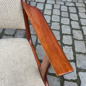 Armlehnstuhl Palisander mit Wollbezug von Johannes Andersen für Uldum Møbelfabrik