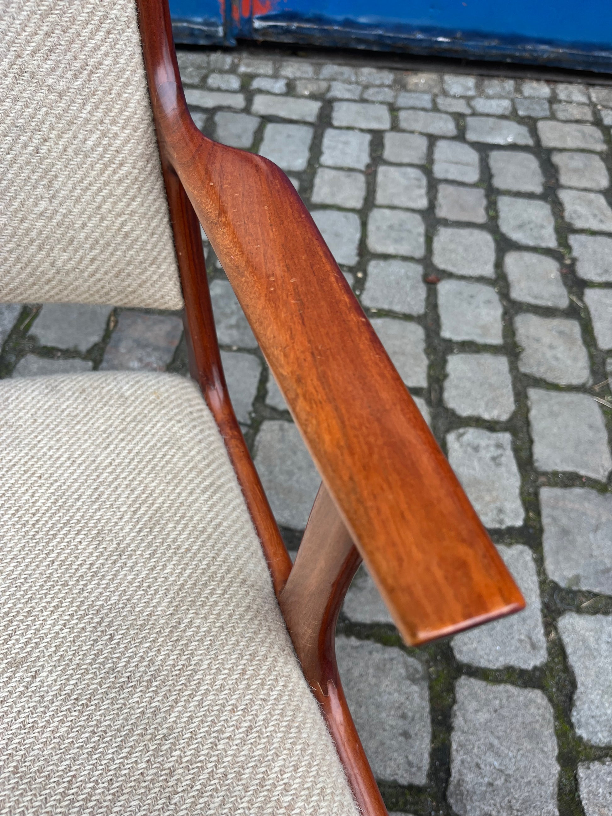 Armlehnstuhl Palisander mit Wollbezug von Johannes Andersen für Uldum Møbelfabrik