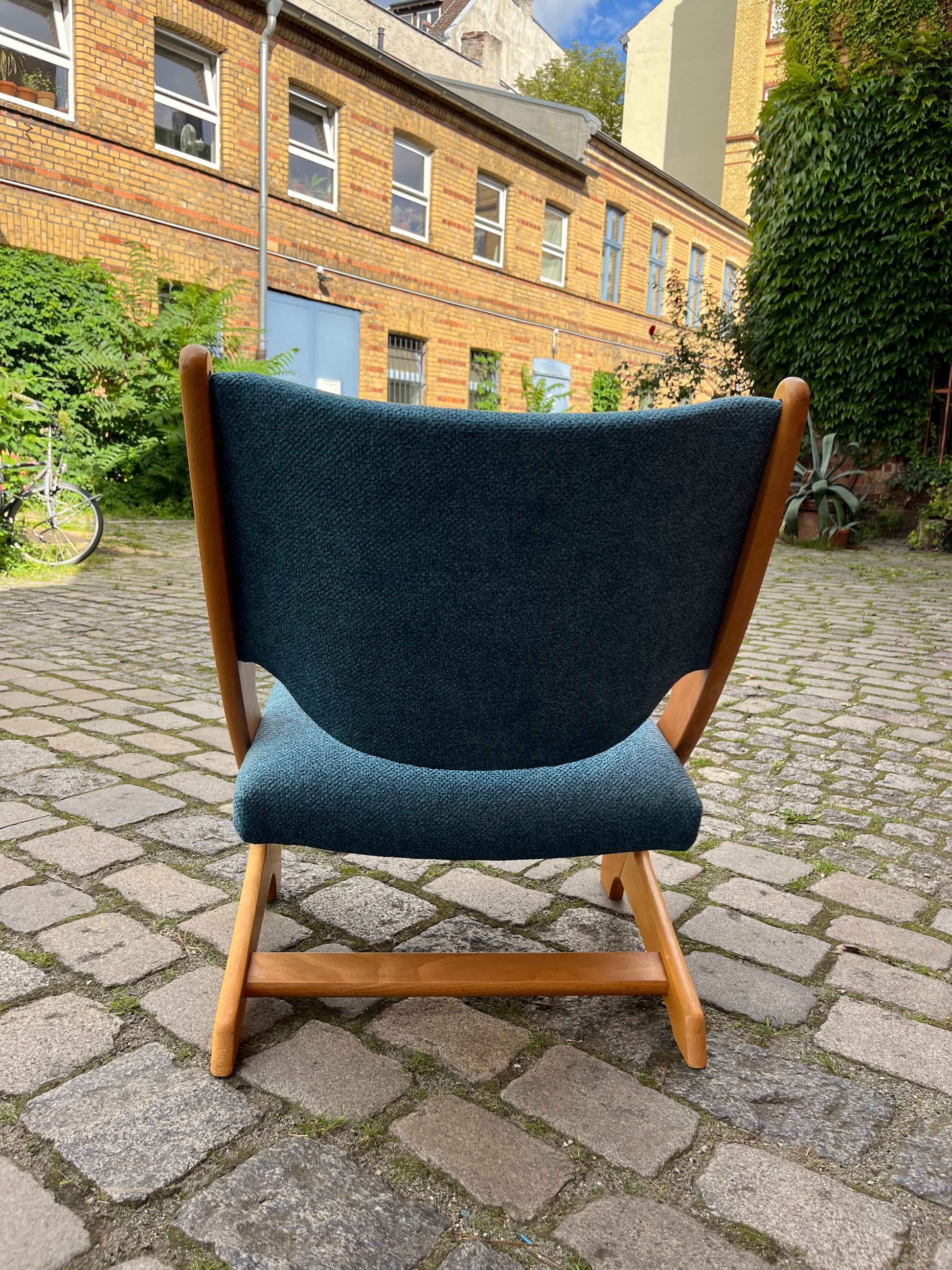 Sessel Z petrol neu gepolstert