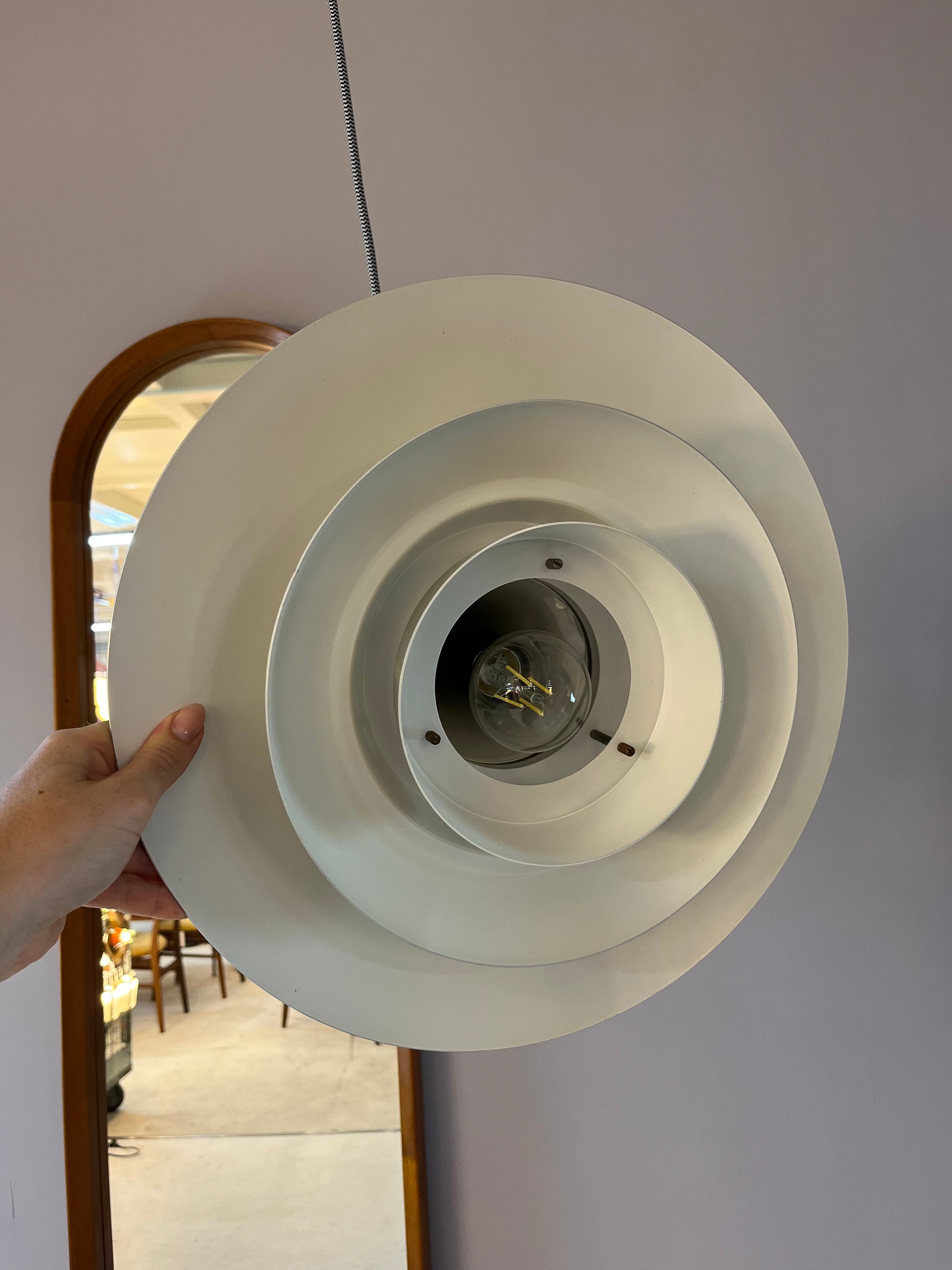 Lamellenlampe silber aus Dänemark