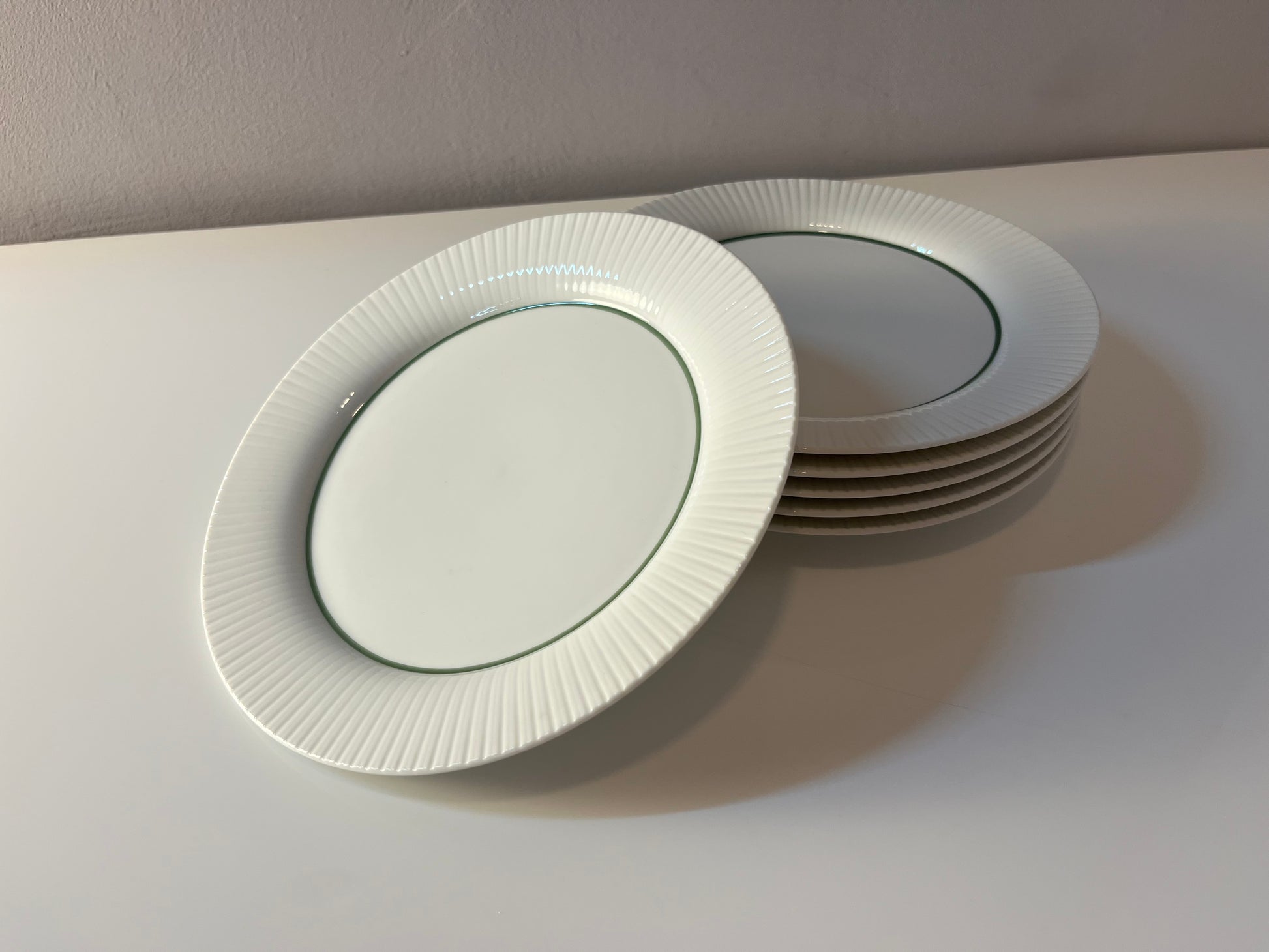 Set: 6x Kuchenteller Modulation Secunda grün von Tapio Wirkkala für Rosenthal