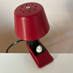 Klemmlampe rot mit Kunststoffschirm & Schalter von Elios