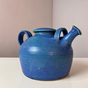 Teekanne blau Keramik aus Dänemark