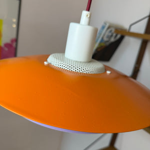 Lamellenlampe neu lackiert orange lila aus Dänemark