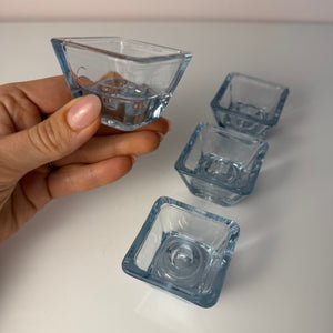 Set: 4x Kerzenständer Serie Skjold Glas von Per Lütken für Holmegaard