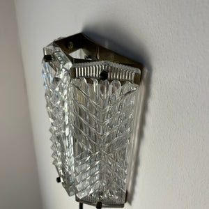 Wandlampe Messing & Glas von Wiktor Berndt für Flygsfors