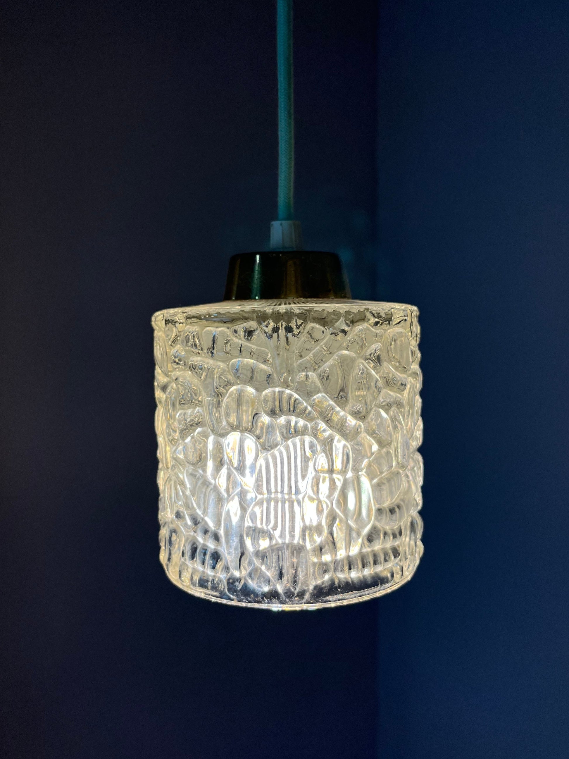 Hängelampe Glas Messing aus Dänemark