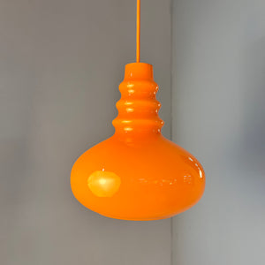 Hängelampe orange Glas von Peill & Putzler