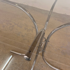 Runder Esstisch Rauchglas & Chrom
