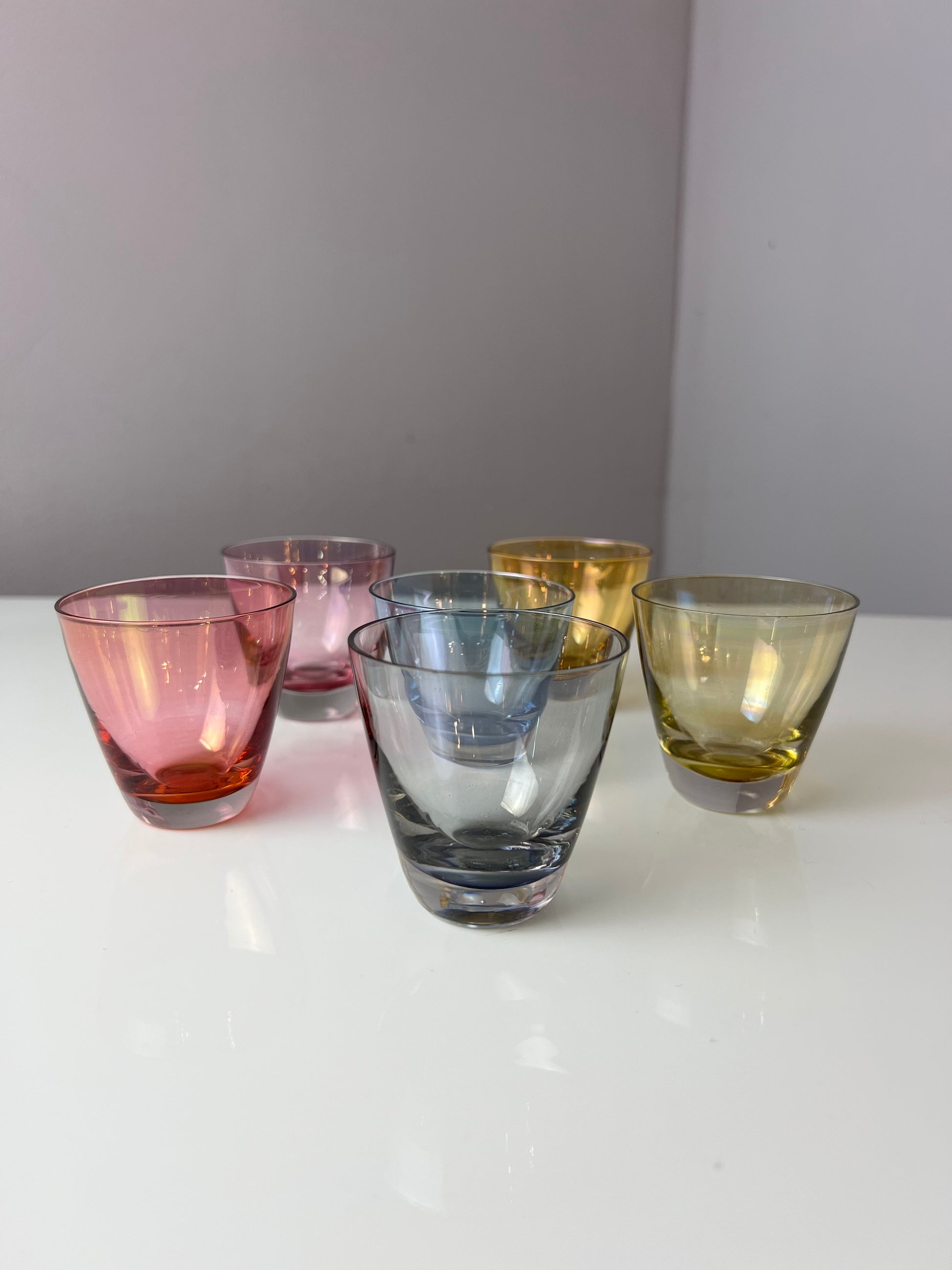 Set: 6x Likörgläser bunt