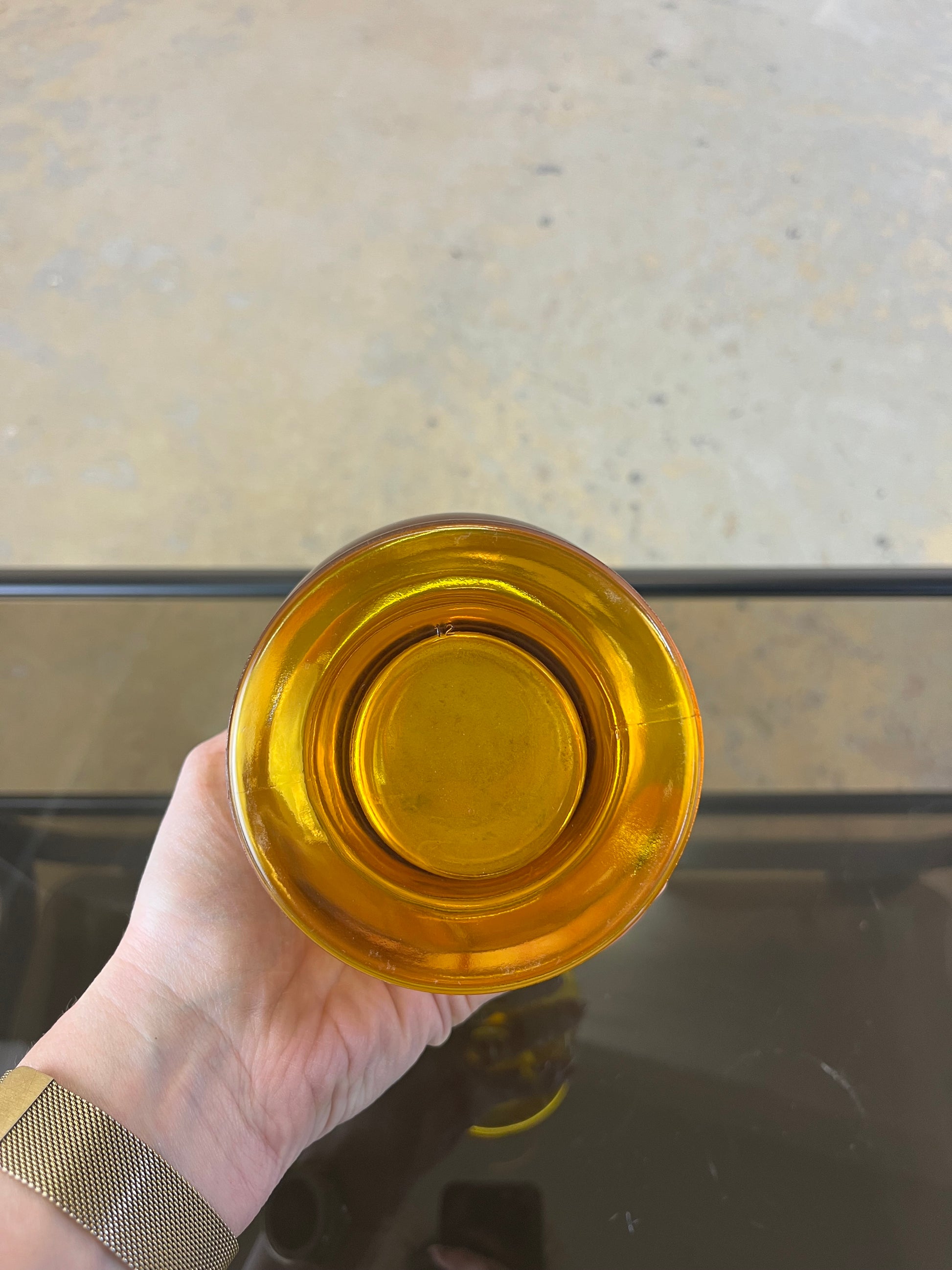 Hyazinthenvase gelb Glas