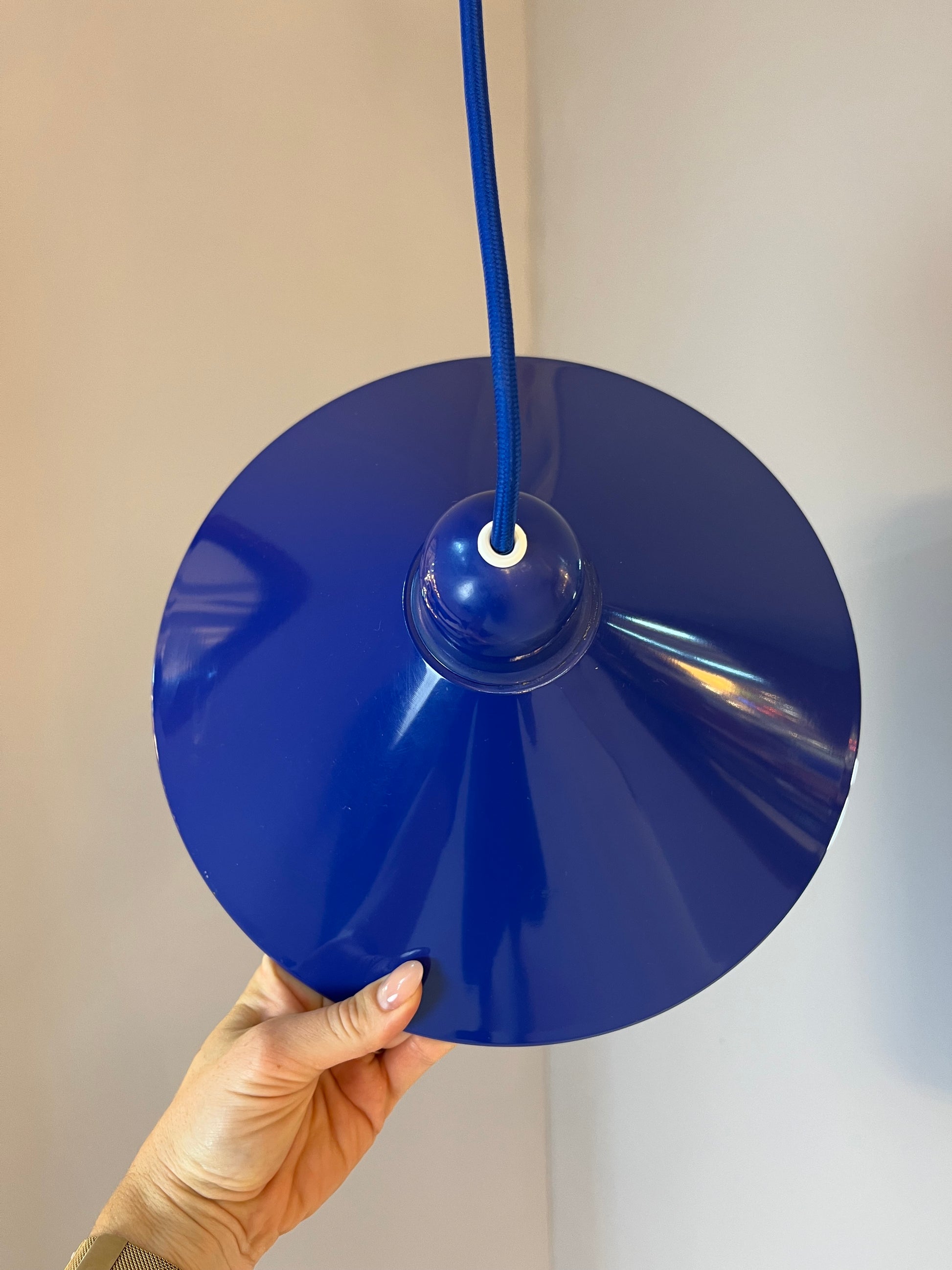Metalllampe HORN blau aus Dänemark