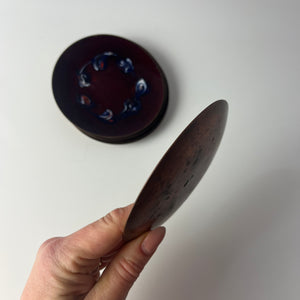 Set: 6x Schale weinrot Emaille