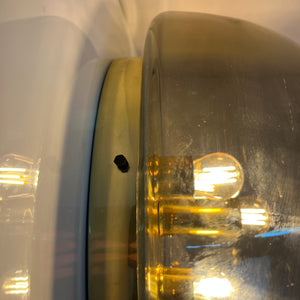 Wand-/ Deckenlampe Messing Rauchglas von Kaiser Leuchten