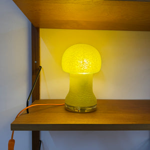 Pilzlampe gelb Glas von Karin Korn für Beleuchtungsglaskombinat Görlitz