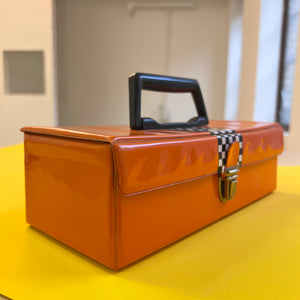 Kassettencase / Box rot schwarz 70er