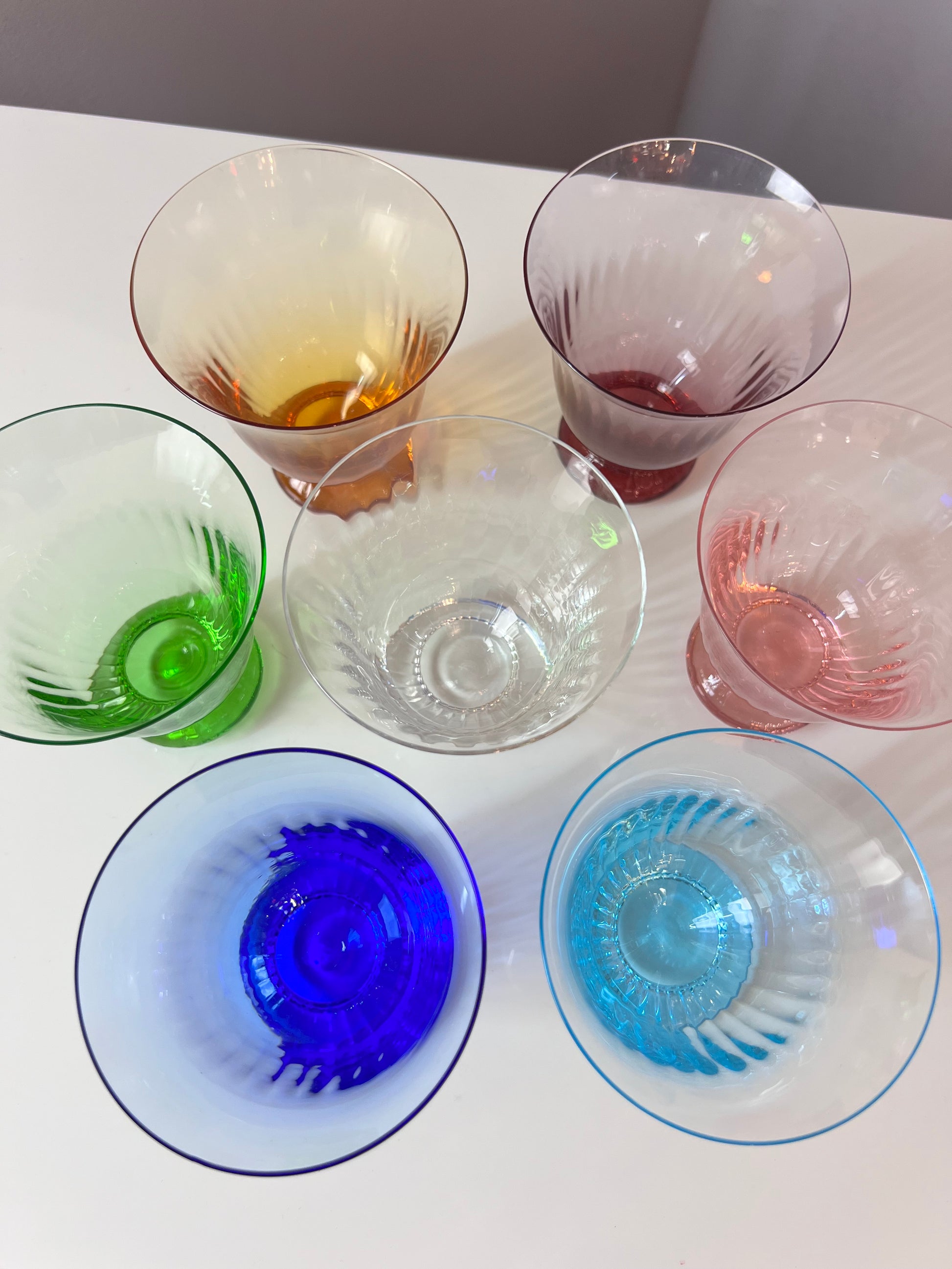 Set: 7x Wasserglas bunt