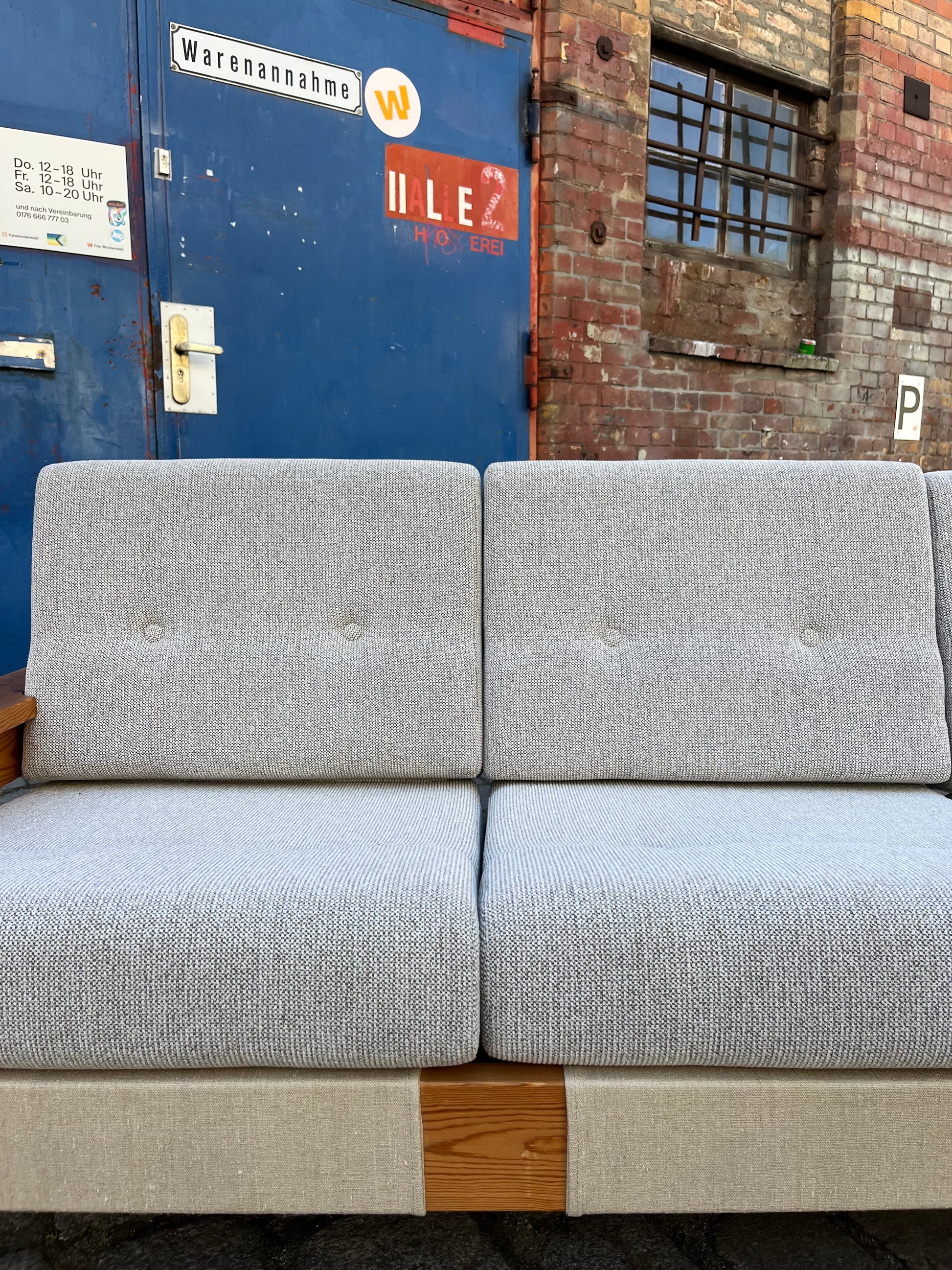 3-Sitzer Sofa beige grau Safari Style