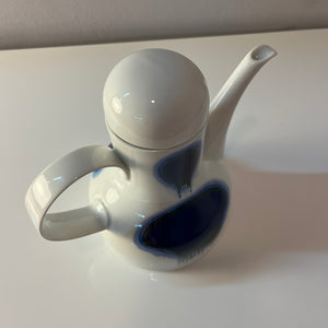 Kaffeekanne klein Form F Pop Art blau weiß von Fürstenberg