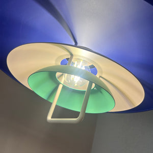 Lamellenlampe neu lackiert blau grün