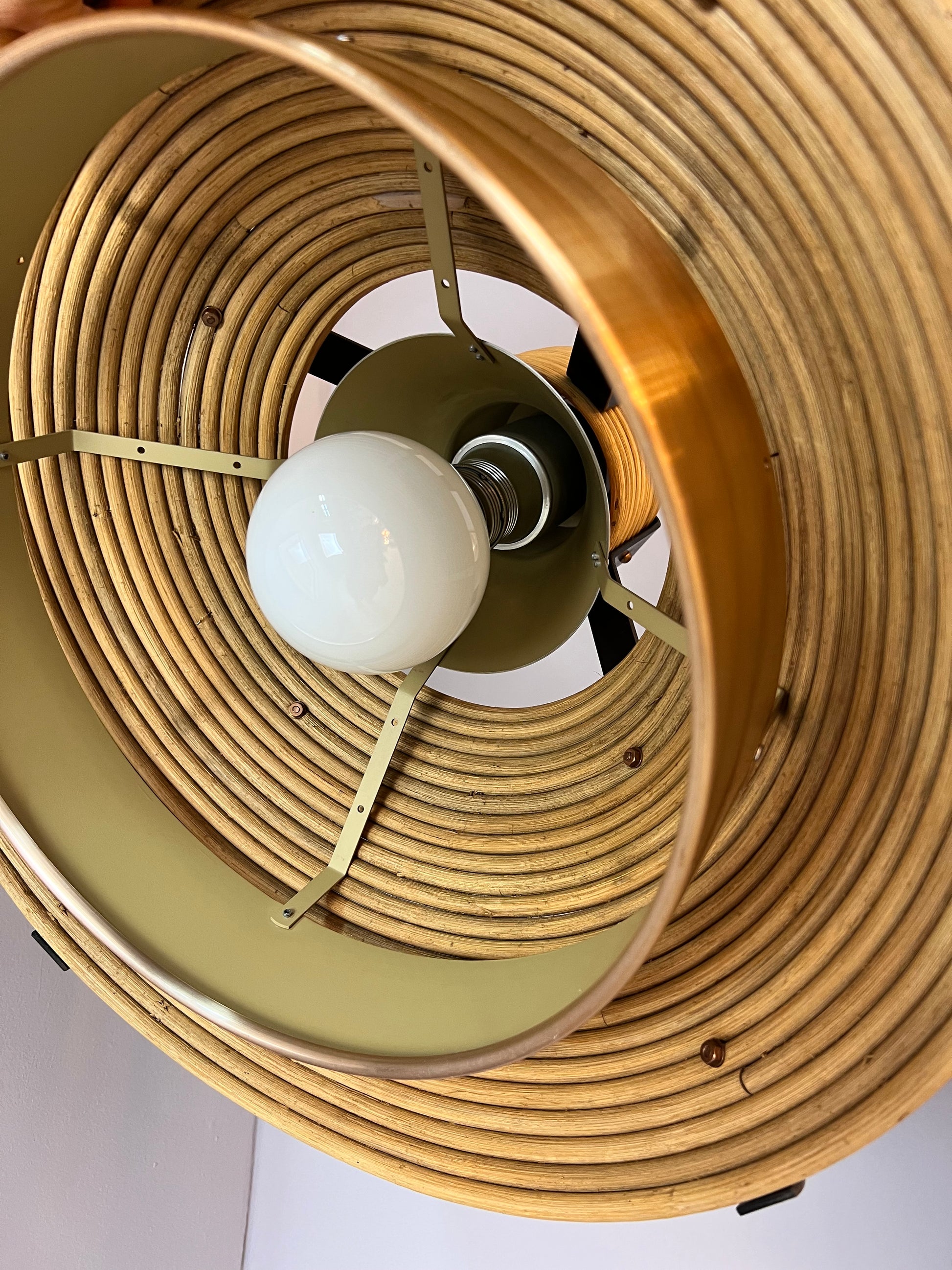 Hängelampe Rattan Kupfer von Doria Leuchten