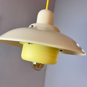 Lamellenlampe neu lackiert gelb creme