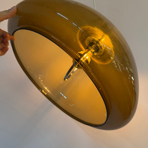 Hängelampe braun transparent Kunststoff