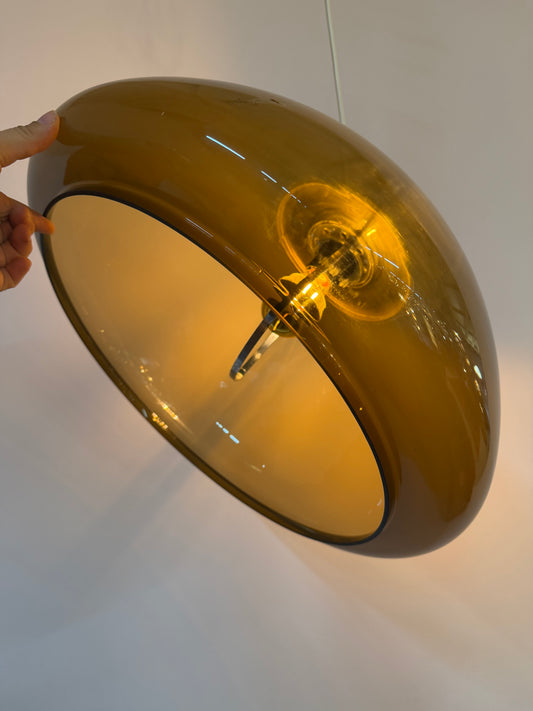 Hängelampe braun transparent Kunststoff