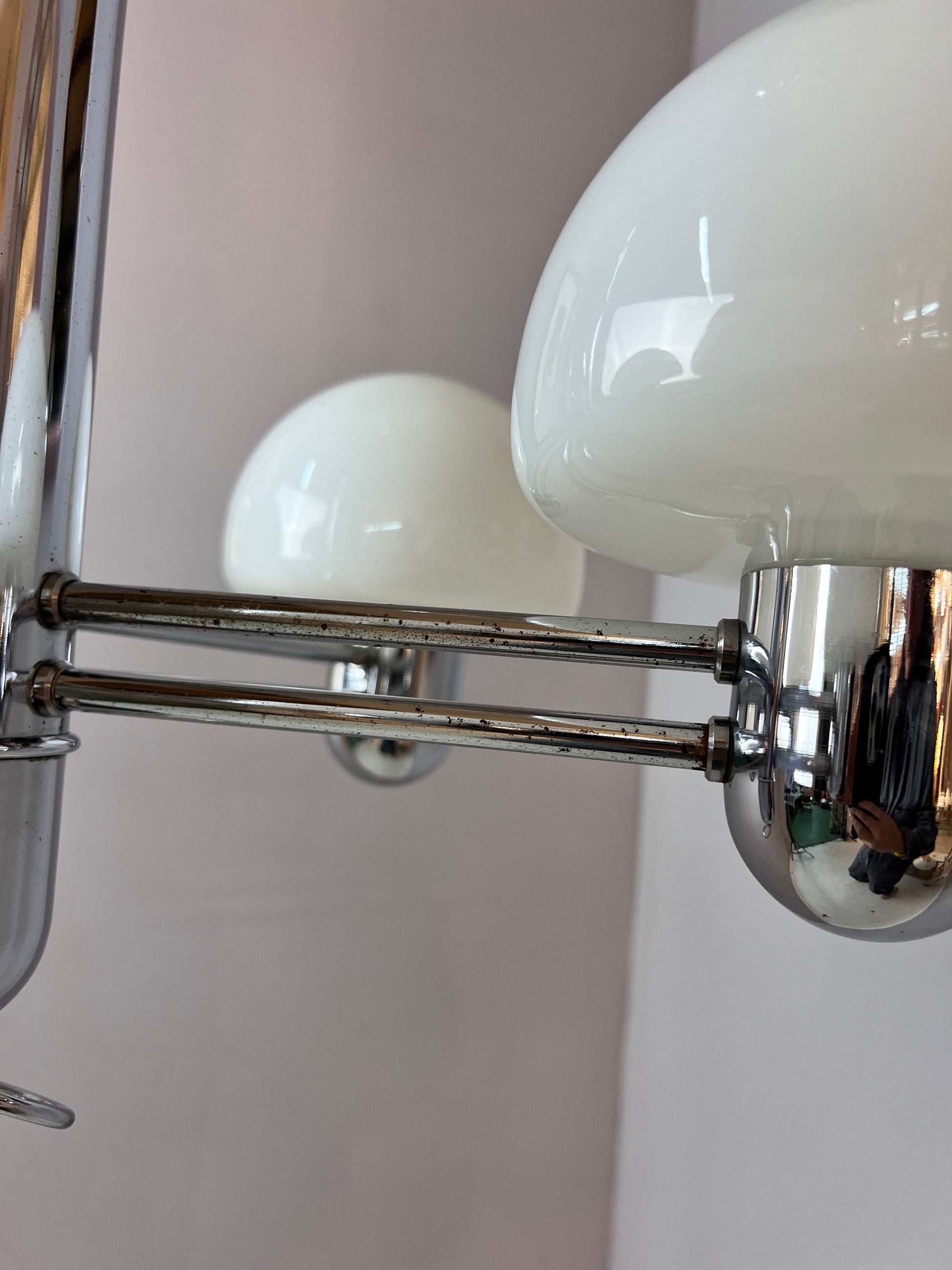 Kronleuchter Chrom Milchglas