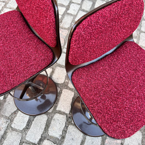 Barhocker braun rot neu bezogen