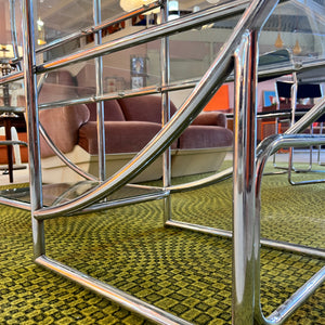 Rundes Regal / Raumteiler Chrom & Glas - Designklassiker