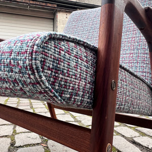 Ruster Lounge Chair neu gepolstert von Yngve Ekström für Swedese