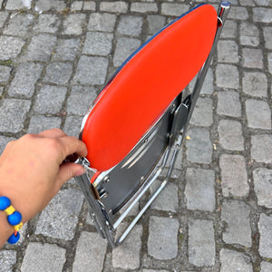 Klappstuhl rot Chrom von Camel Steel Products