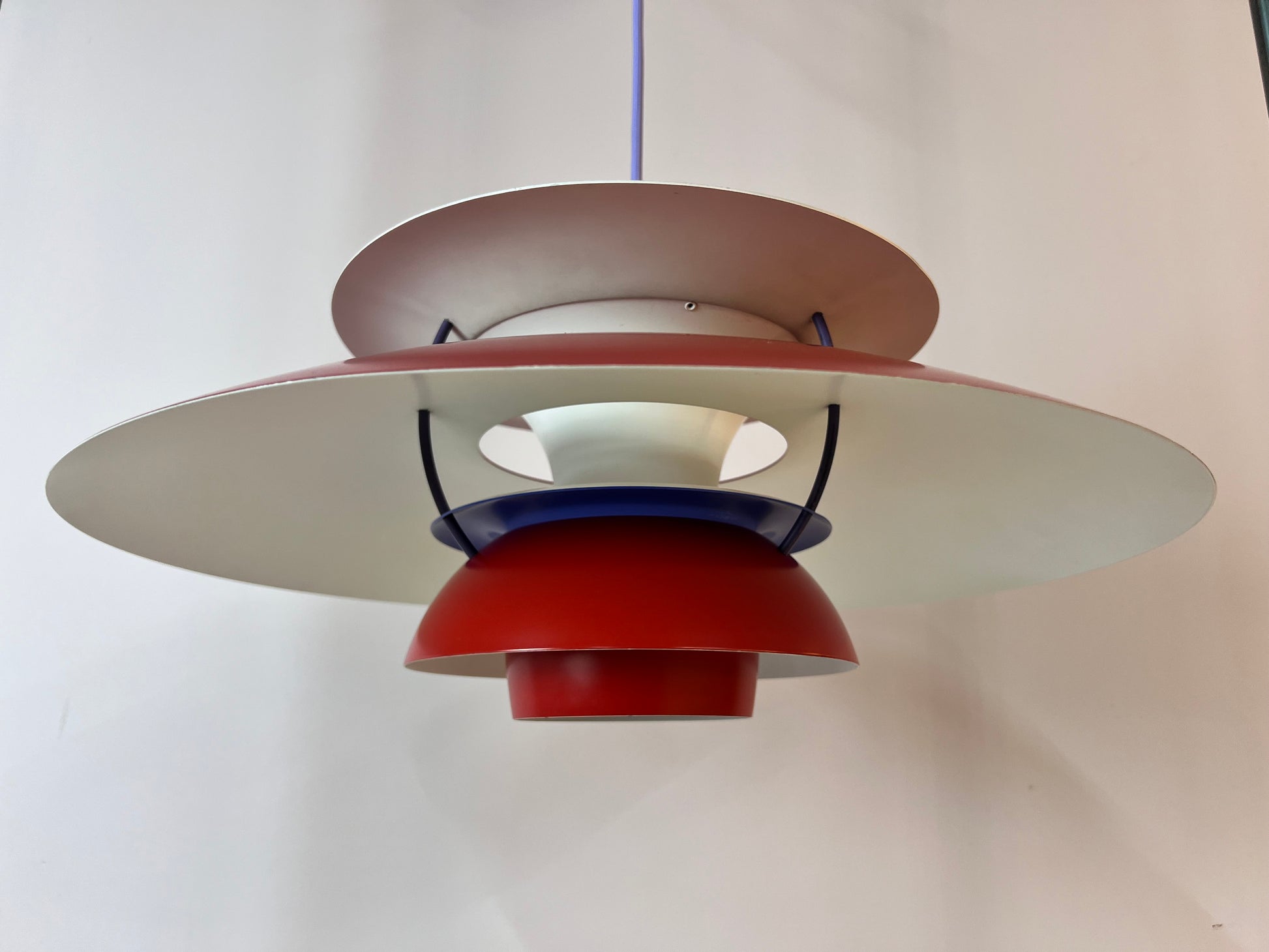 Lamellenlampe PH5 rot von Poul Henningsen für Louis Poulsen