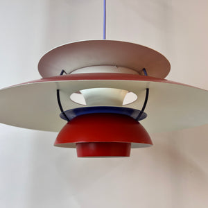 Lamellenlampe PH5 rot von Poul Henningsen für Louis Poulsen