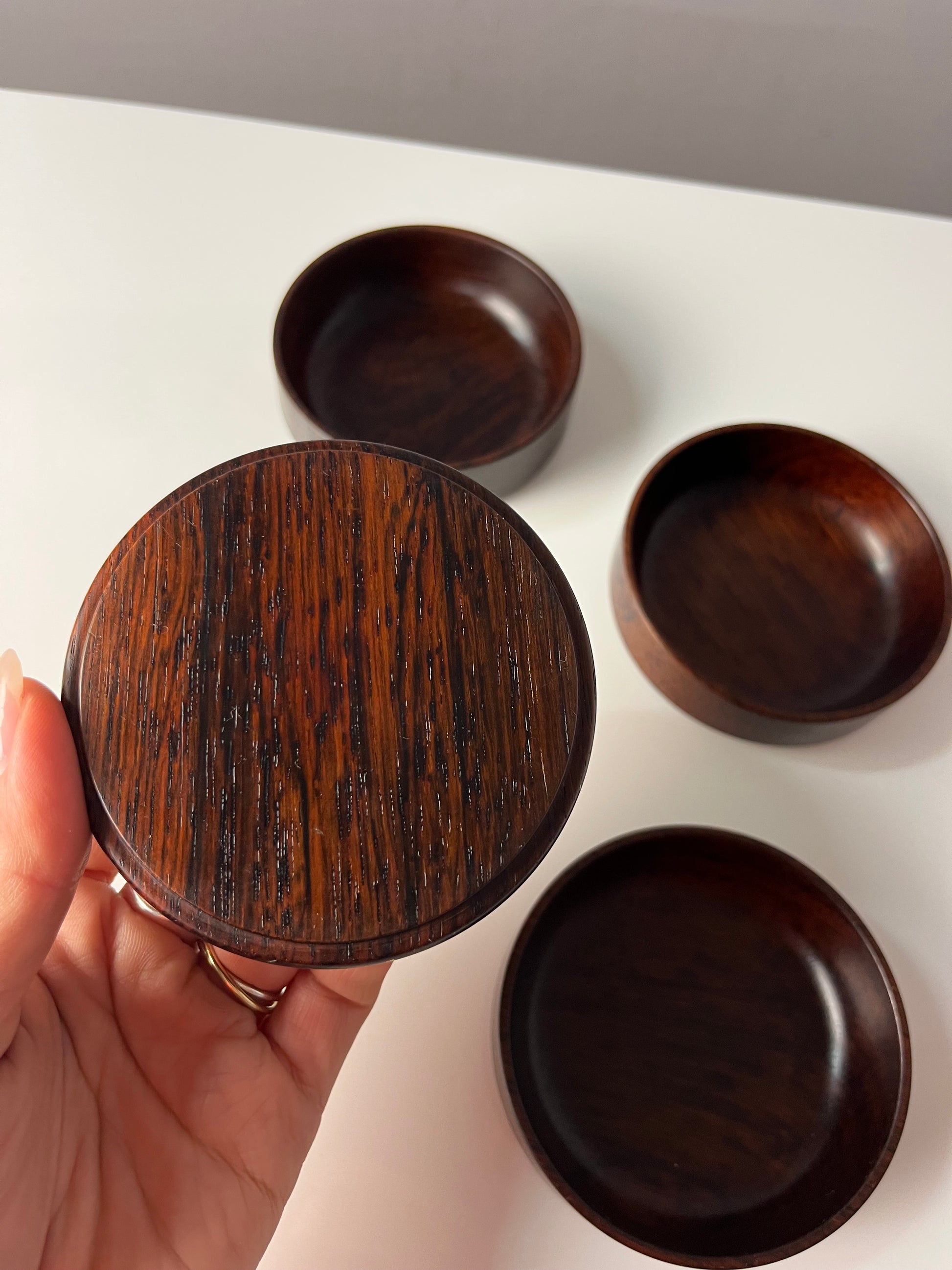 Set: 4x Schale stapelbar Palisander