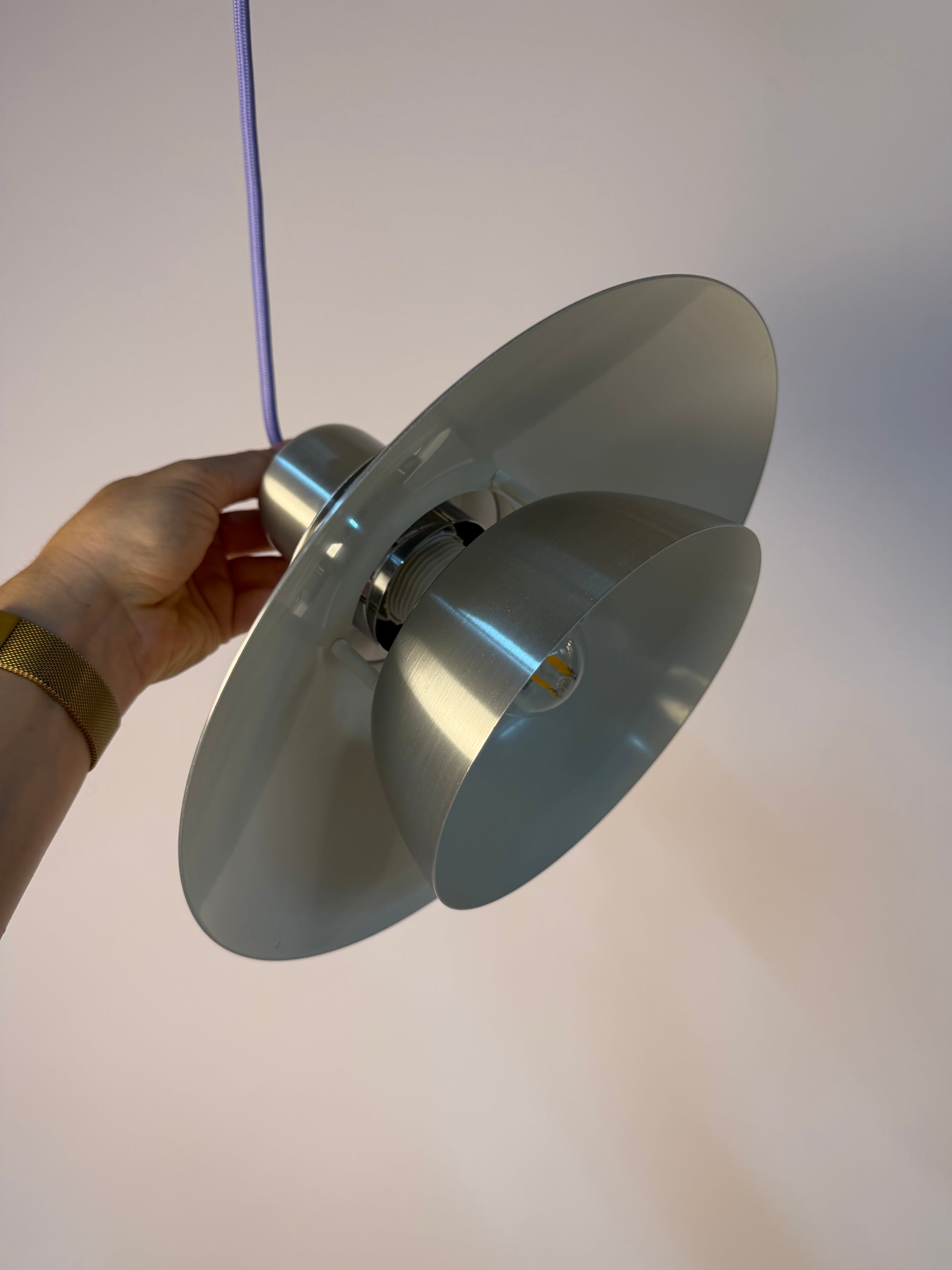 Lamellenlampe silber aus Dänemark