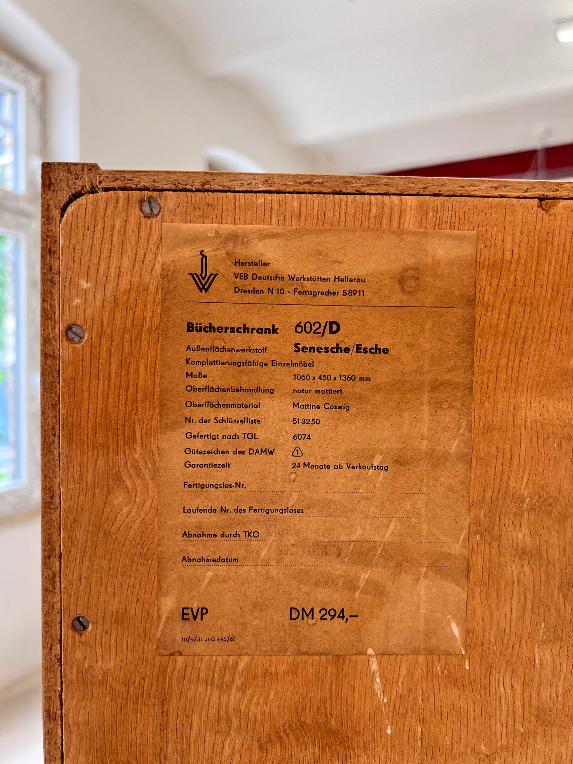 Bücherschrank 602/D Esche von Franz Ehrlich für Hellerau