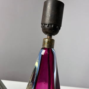 Tischlampe lila blau Muranoglas
