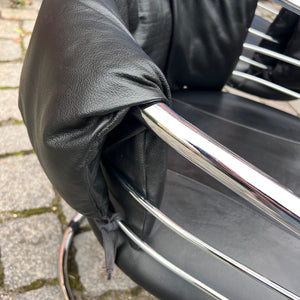 Freischwinger Echtleder Chrom aus Italien