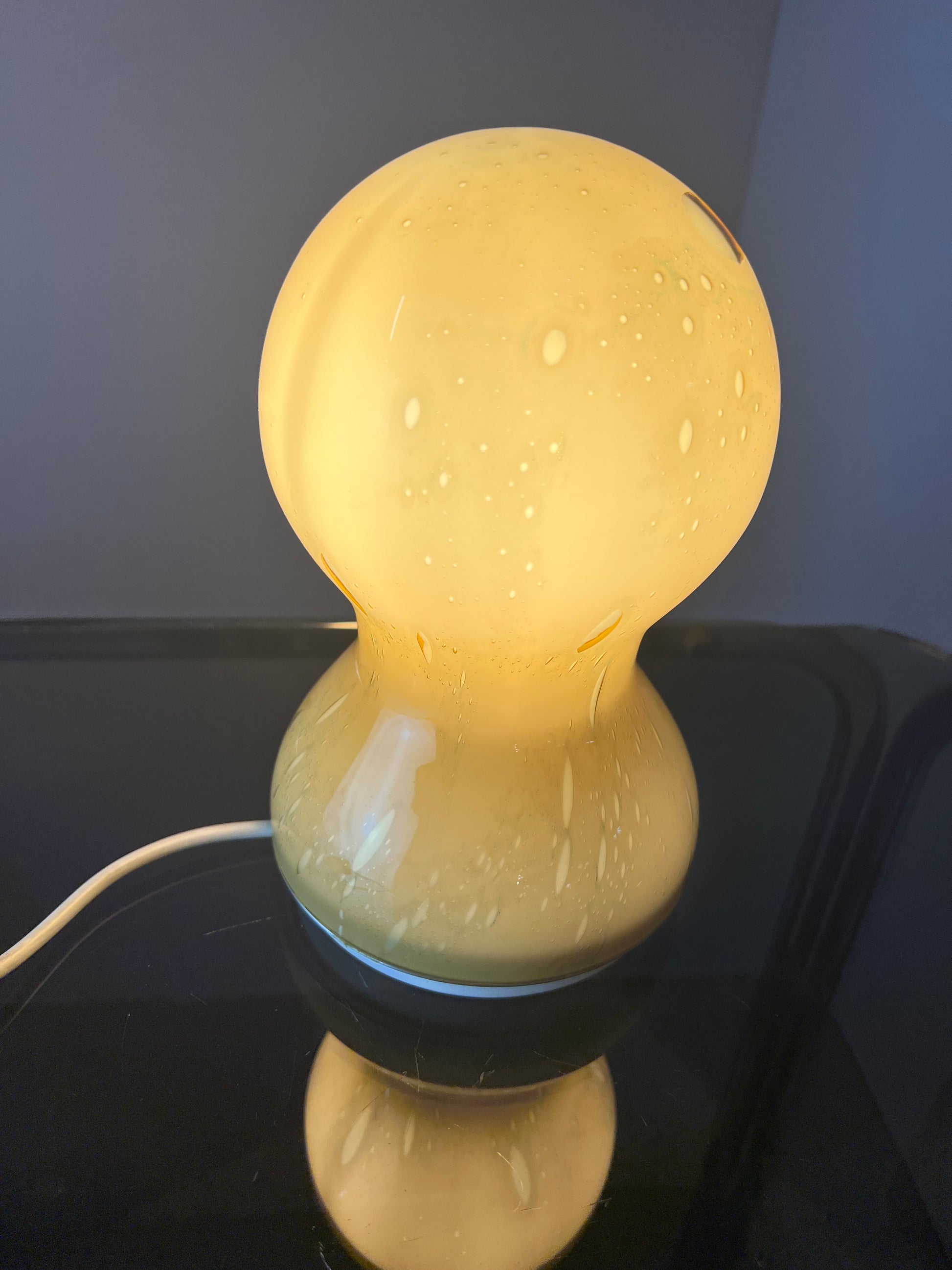 Tischlampe gelb Glas von Doria