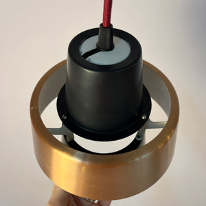 Lamellenlampe schwarz Kupfer aus Dänemark