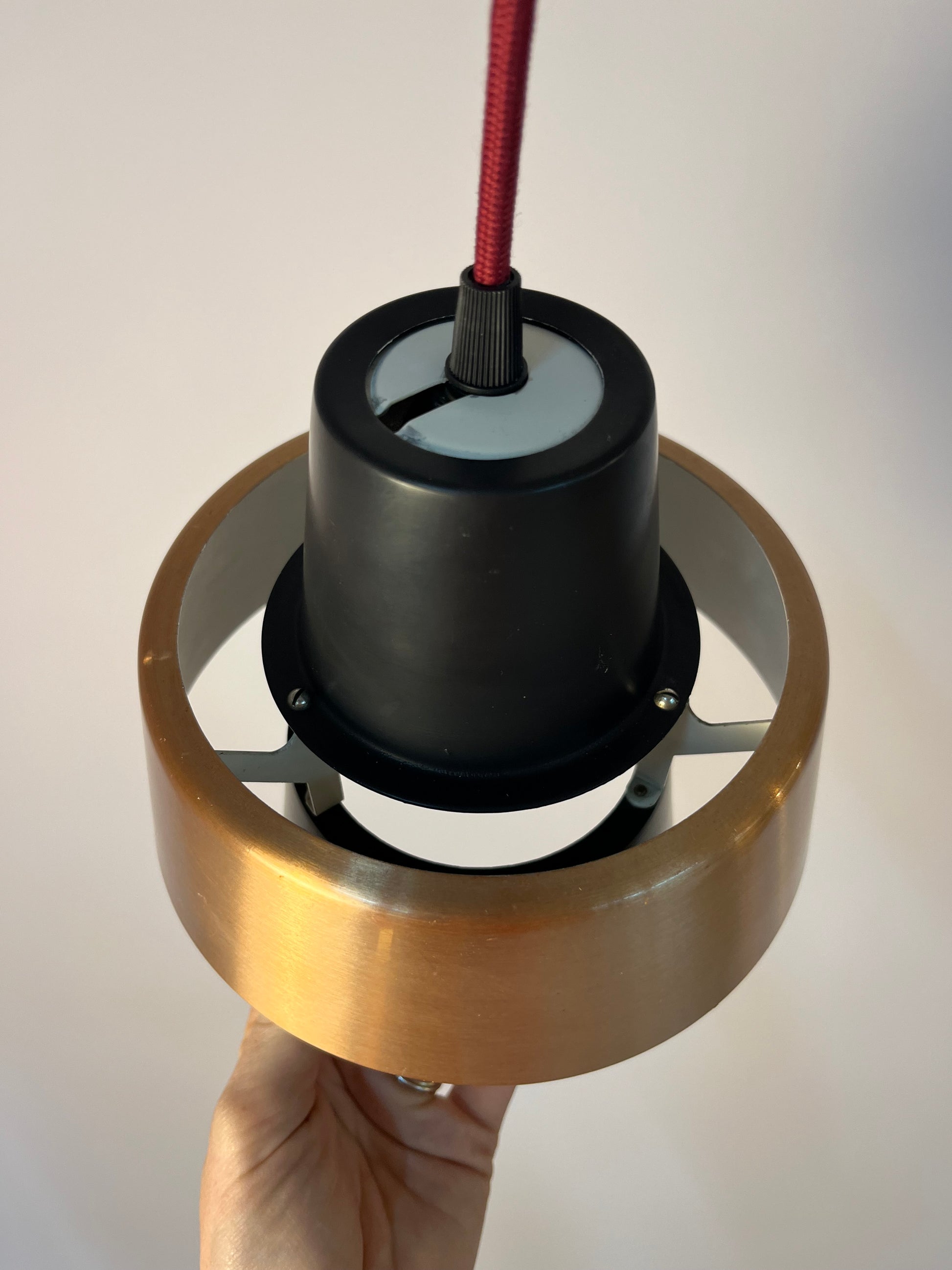 Lamellenlampe schwarz Kupfer aus Dänemark