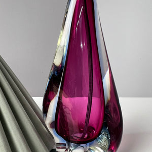 Tischlampe lila blau Muranoglas