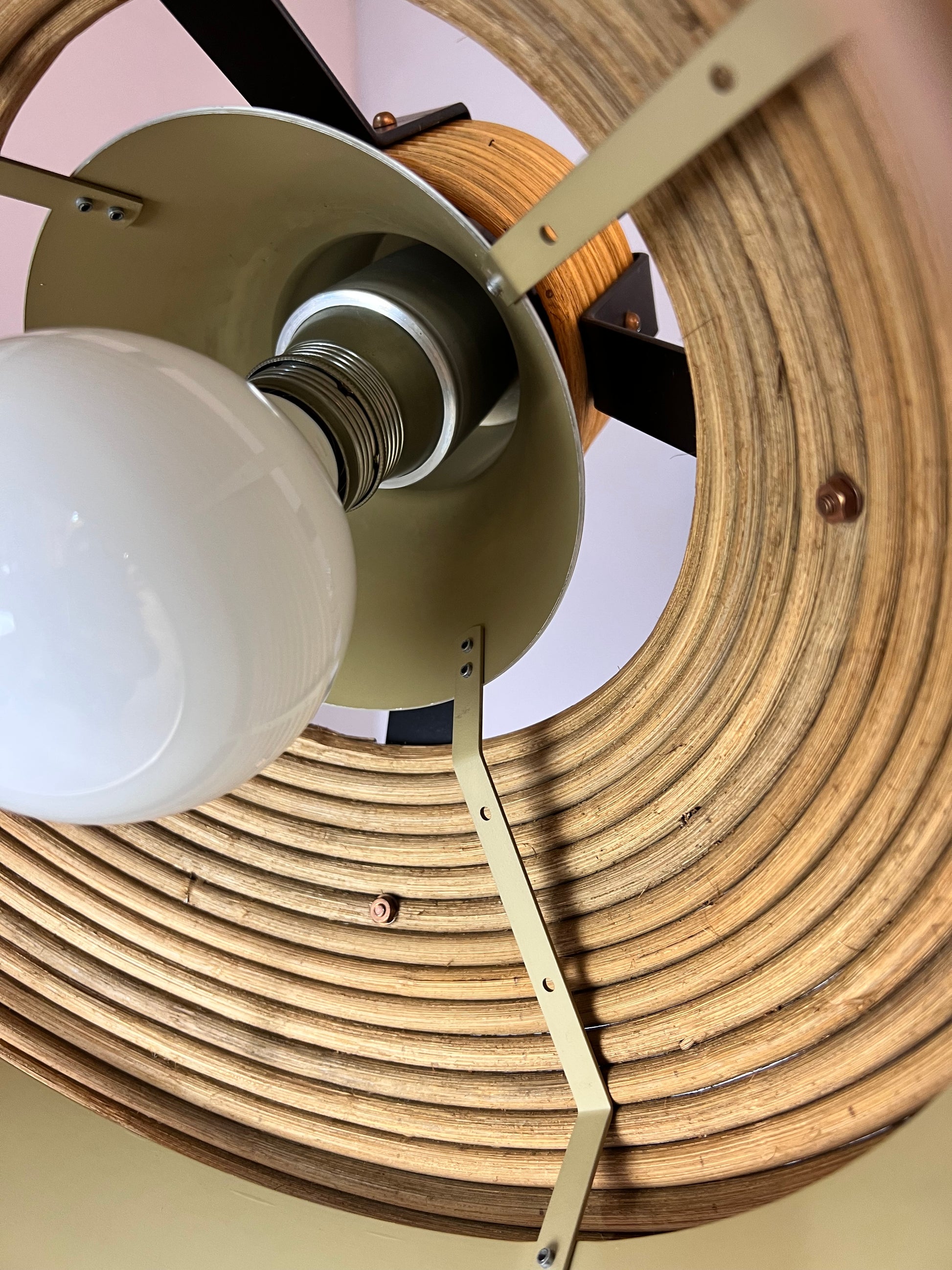 Hängelampe Rattan Kupfer von Doria Leuchten