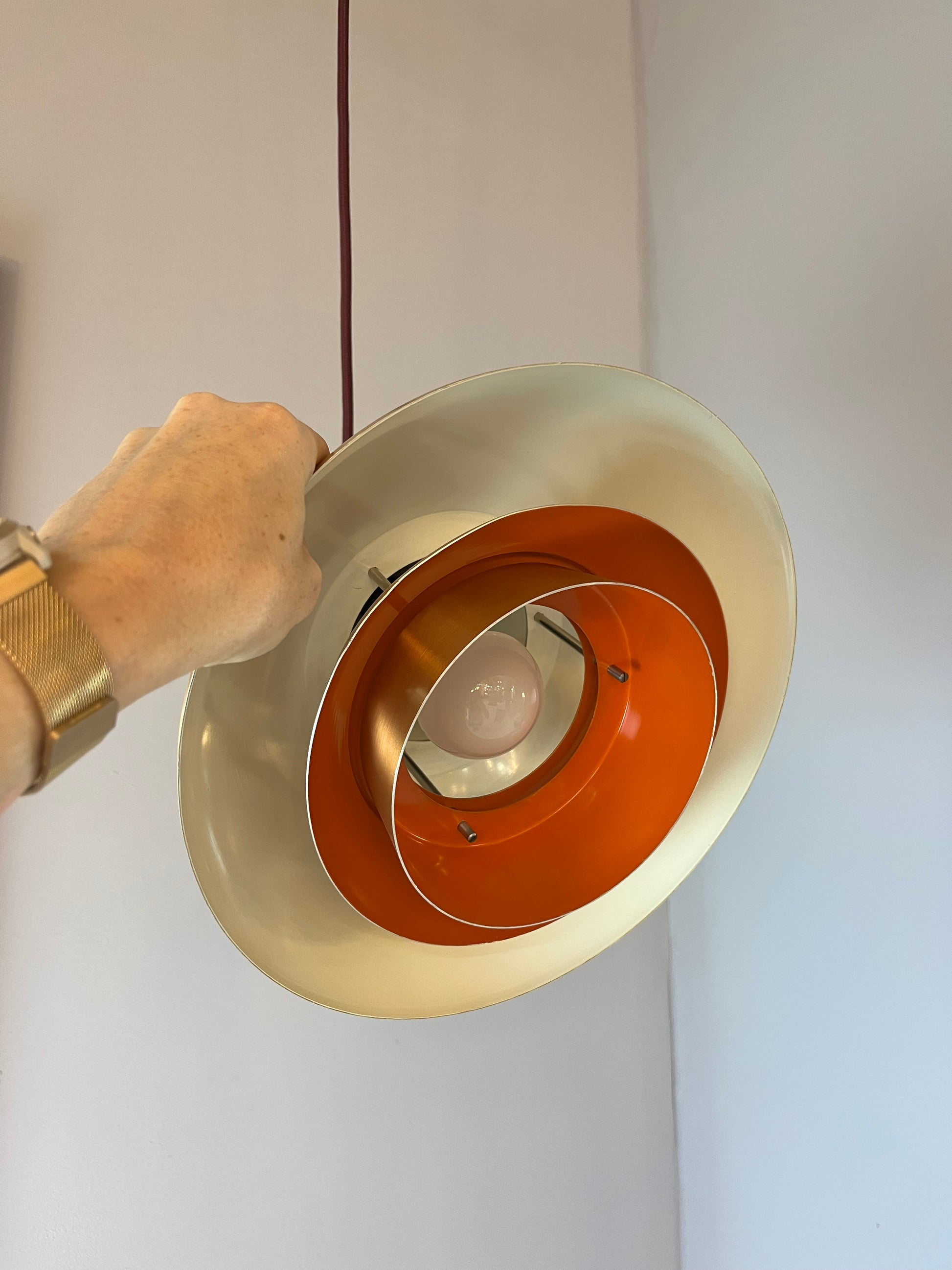 Hängelampe orange Kupfer