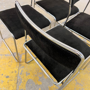 Set: 4x TACKE Polsterstuhl schwarz Chrom