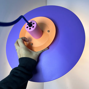 Lamellenlampe neu lackiert lila ocker