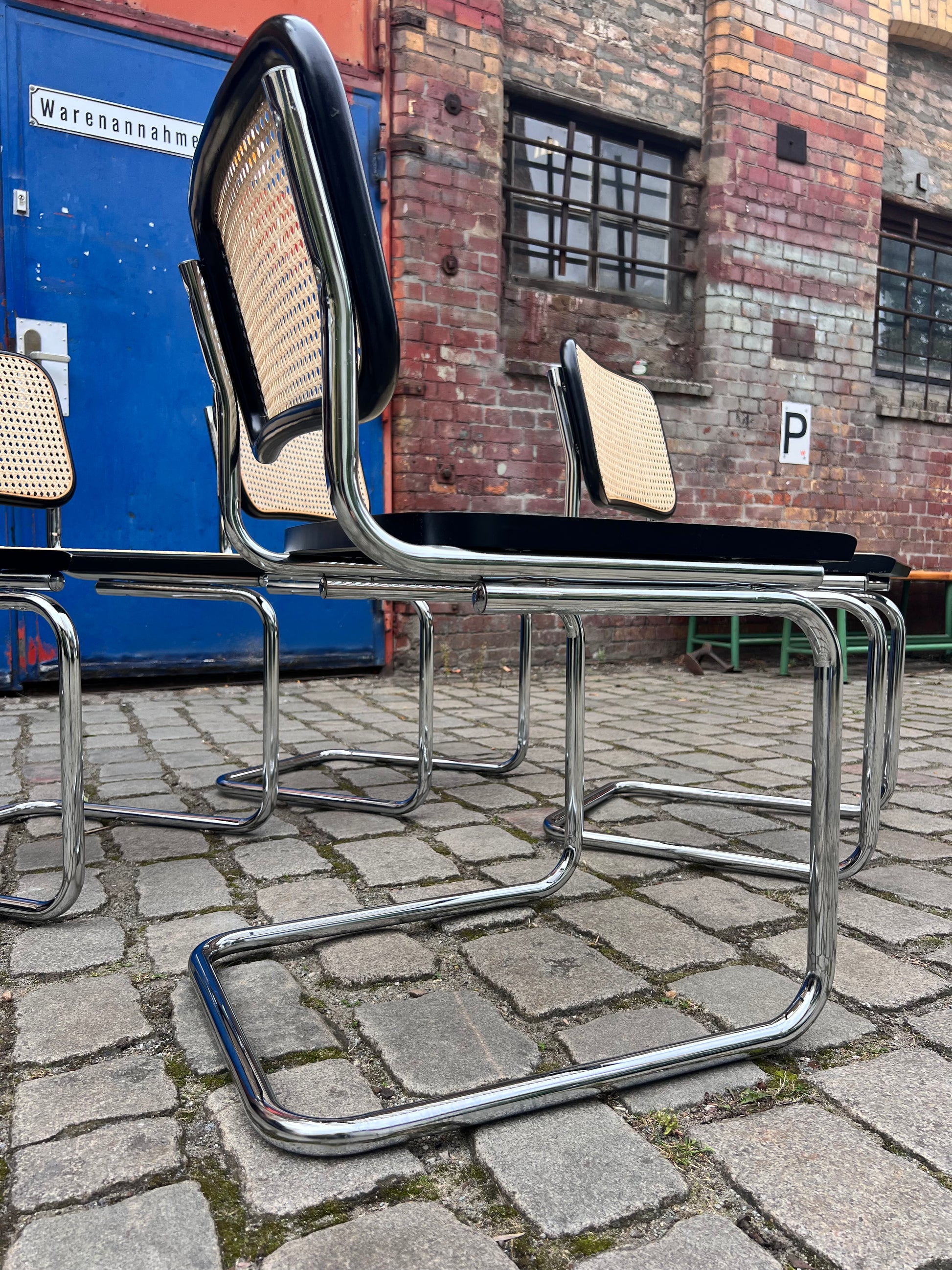 Set: 4x Freischwinger Wiener Geflecht